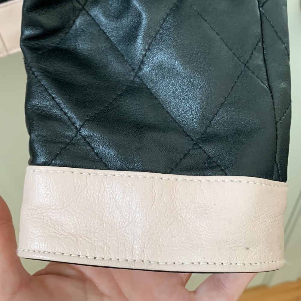 Zarina | Black Pink Faux Leather Quilted Lined Moto Zipper Jacket Blazer EU 44 - Picture 9 of 17